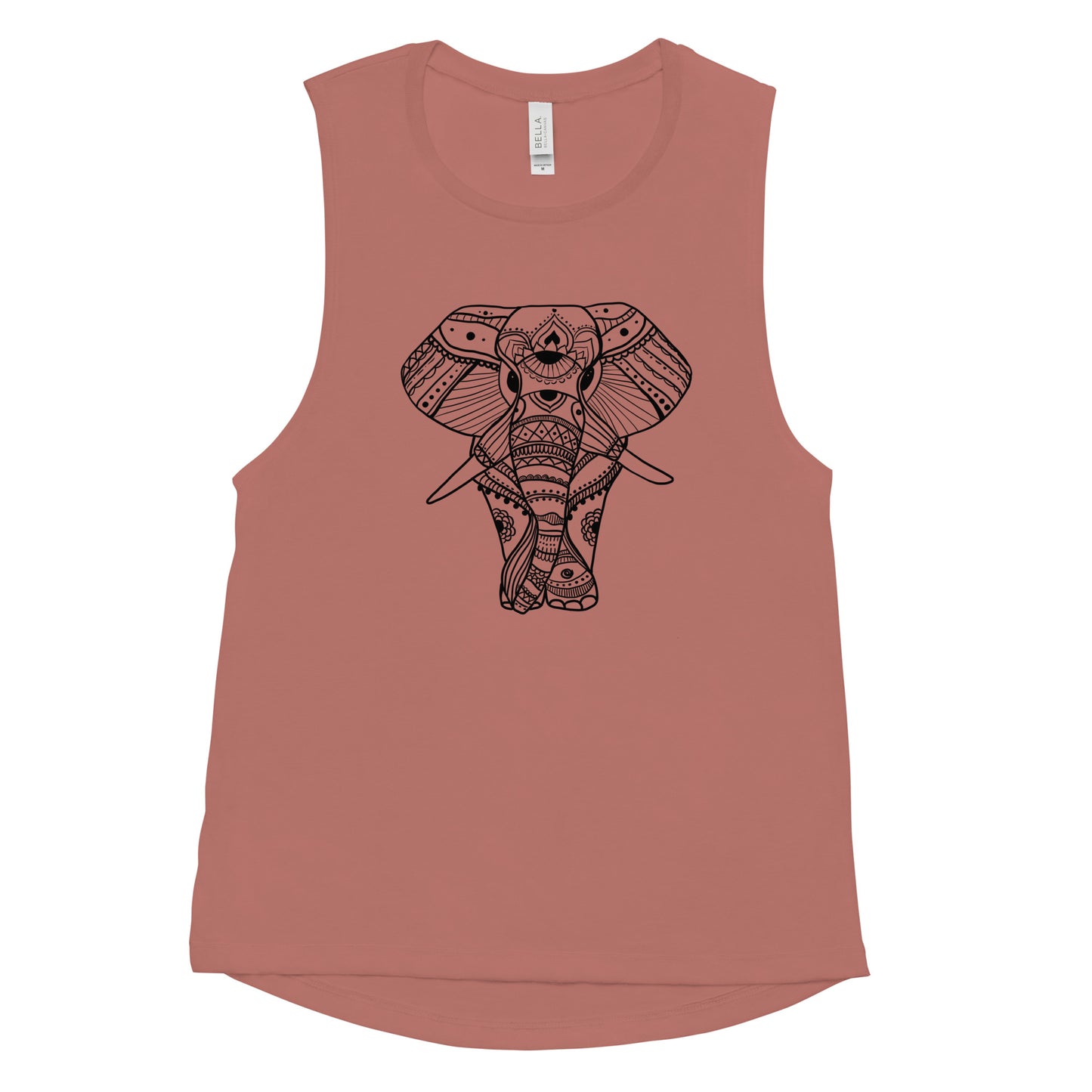 Wise Elephant Print Ladies’ Muscle Tank