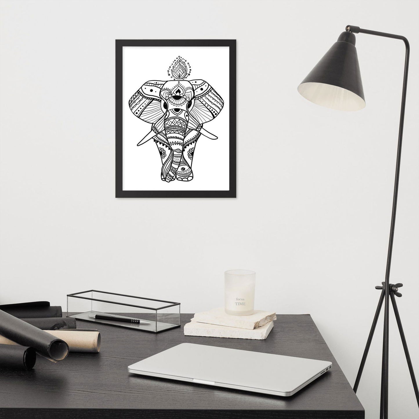 Boho Wise Elephant Framed Poster - Purposeful Dreamer