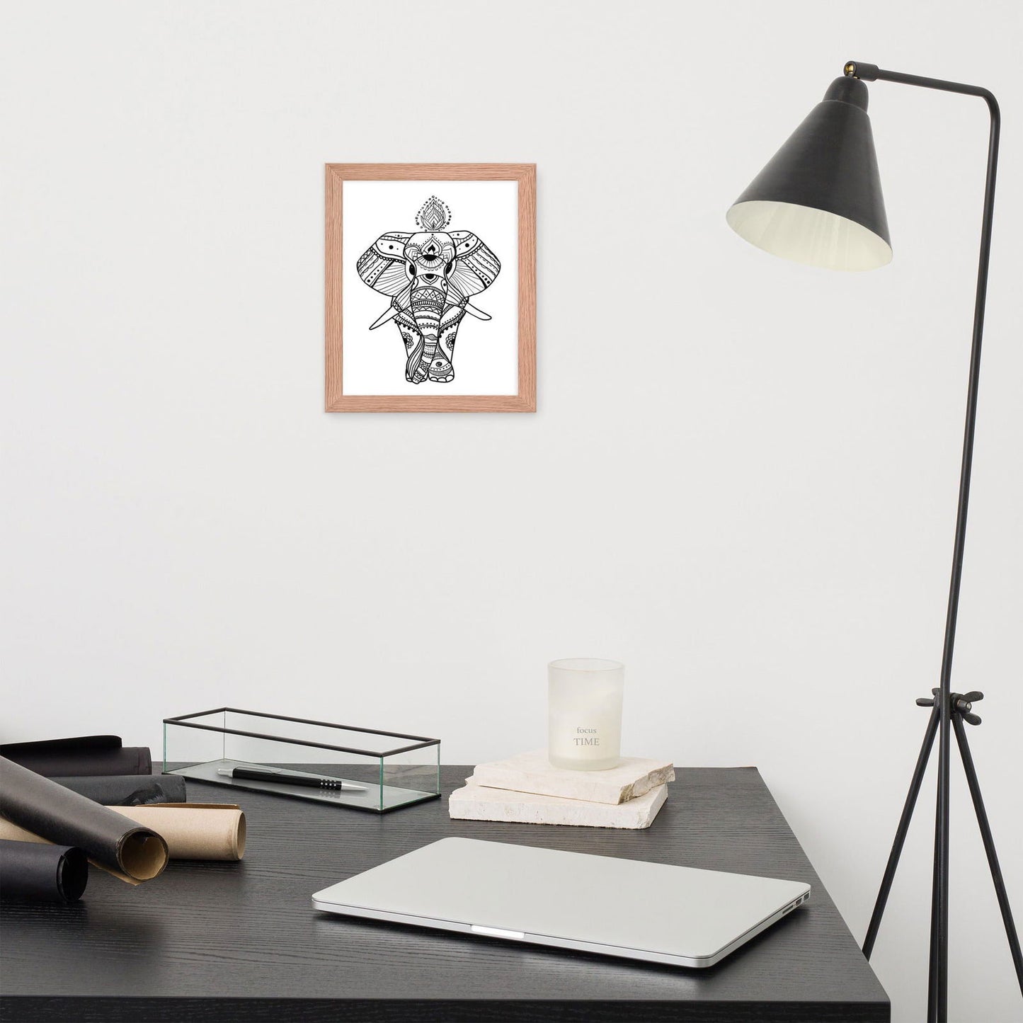 Boho Wise Elephant Framed Poster - Purposeful Dreamer