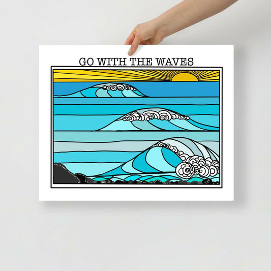 Go with the Waves Art Print - Purposeful Dreamer