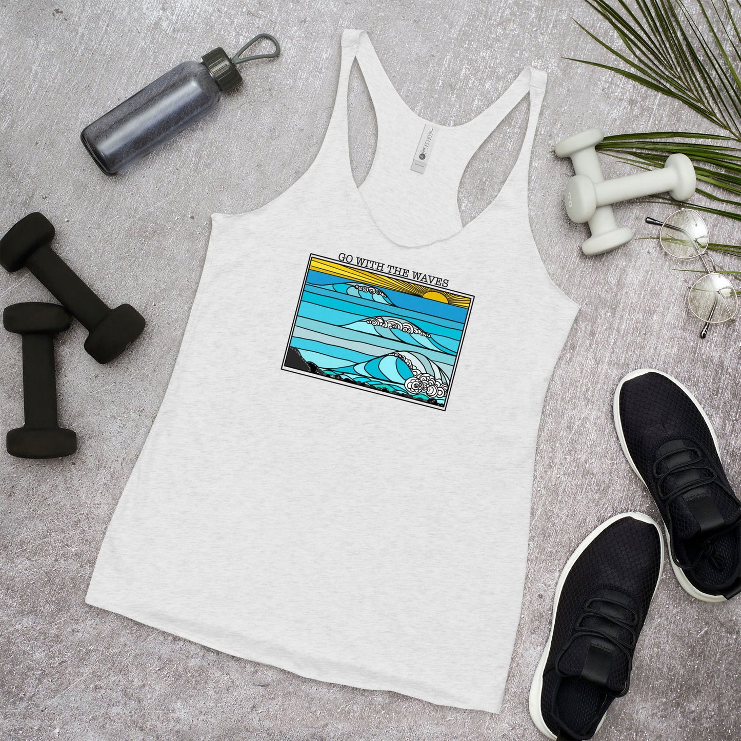 Go with the Waves Racerback Tank Top - Purposeful Dreamer