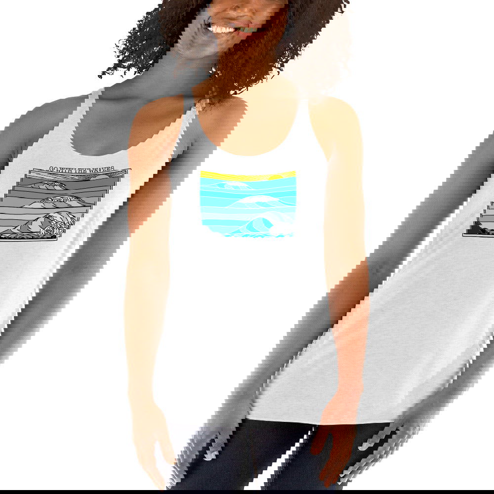 Go with the Waves Racerback Tank Top - Purposeful Dreamer