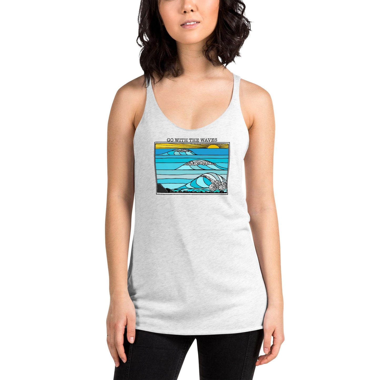 Go with the Waves Racerback Tank Top - Purposeful Dreamer