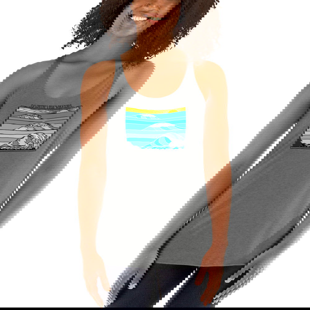 Go with the Waves Racerback Tank Top - Purposeful Dreamer
