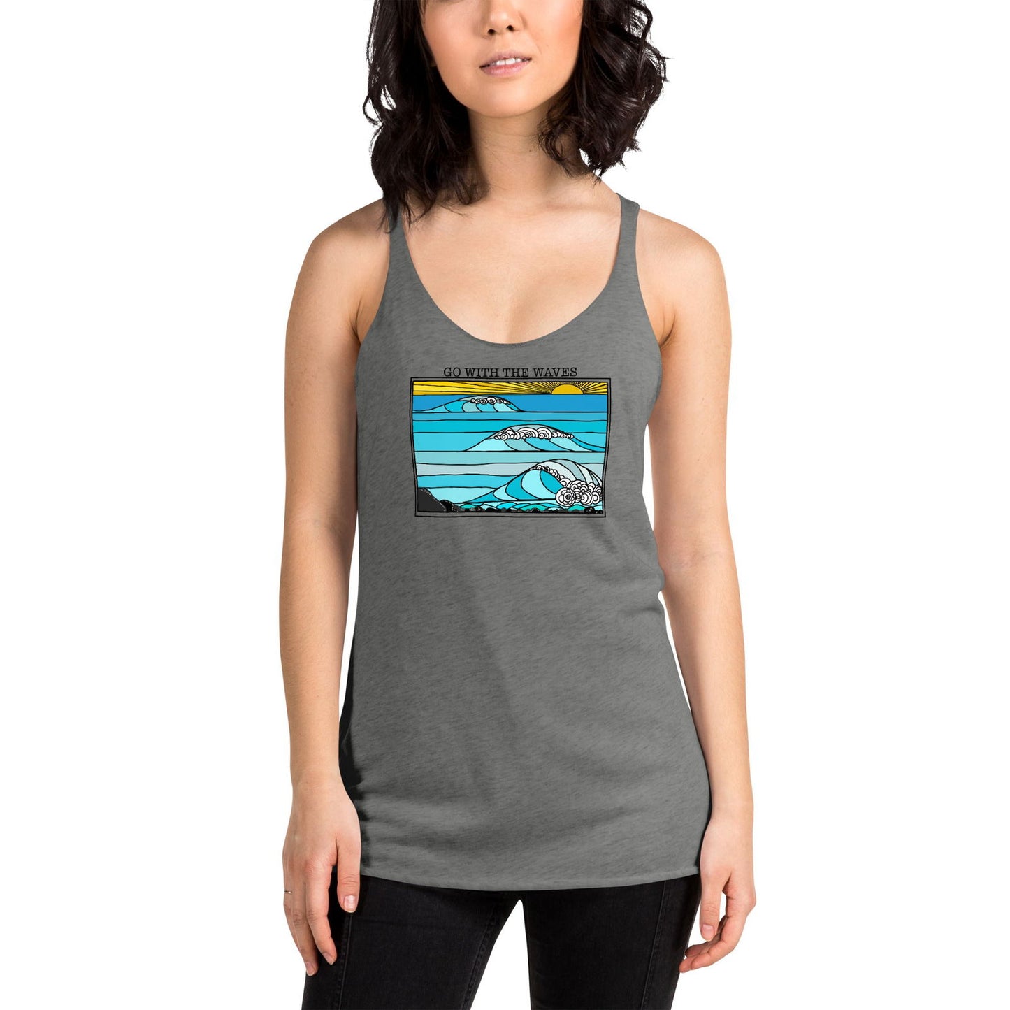 Go with the Waves Racerback Tank Top - Purposeful Dreamer