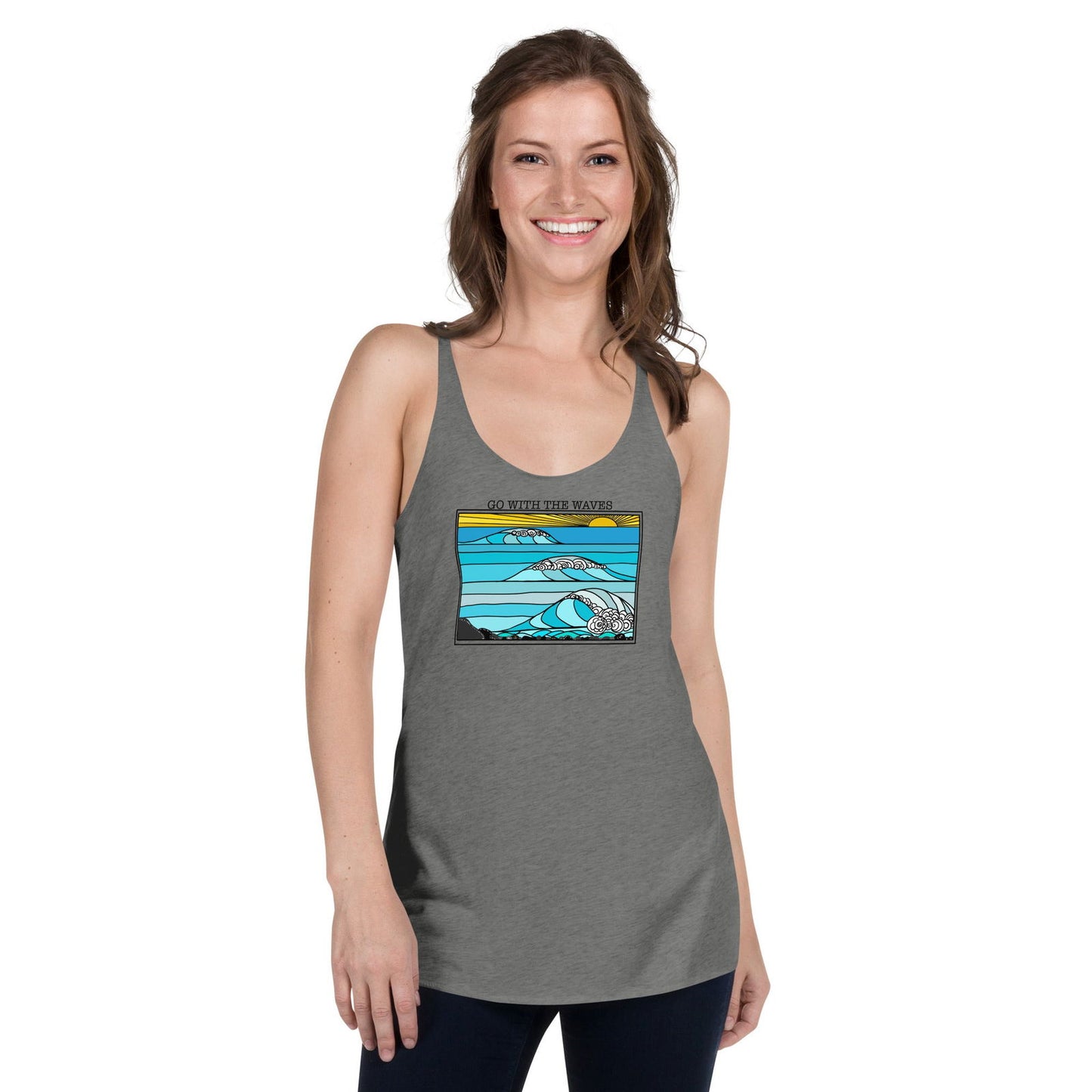 Go with the Waves Racerback Tank Top - Purposeful Dreamer