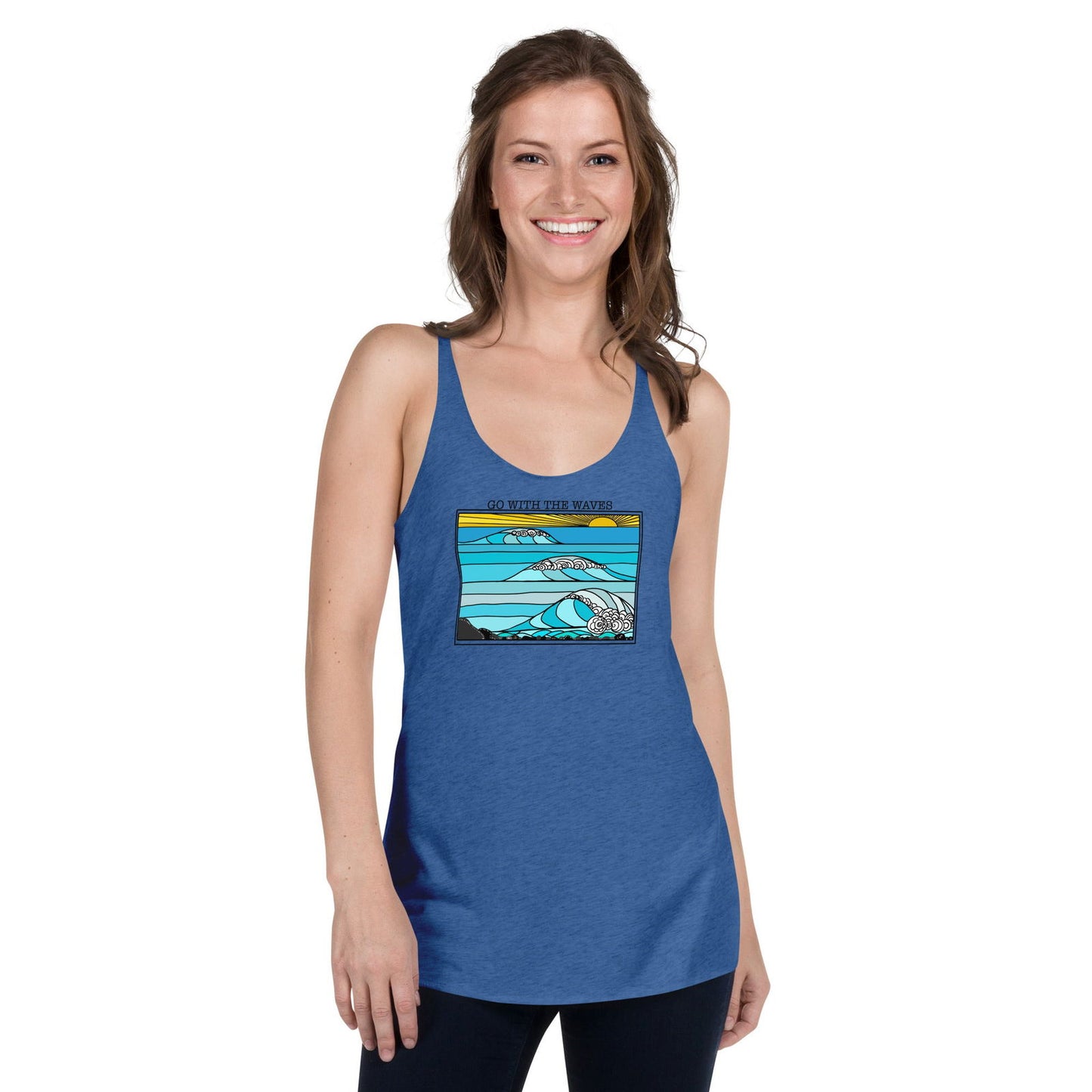Go with the Waves Racerback Tank Top - Purposeful Dreamer