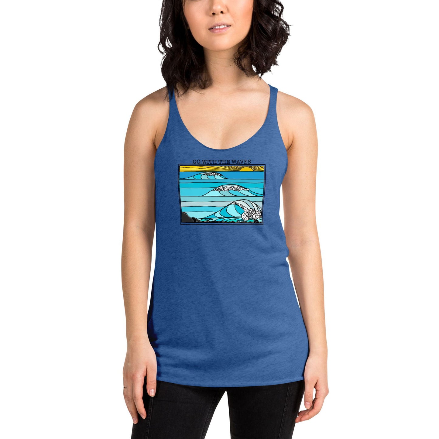 Go with the Waves Racerback Tank Top - Purposeful Dreamer
