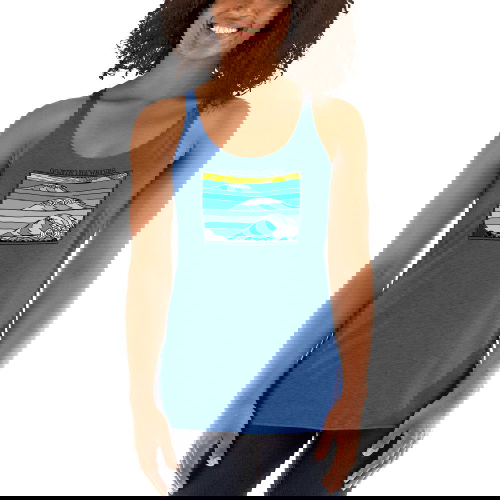 Go with the Waves Racerback Tank Top - Purposeful Dreamer