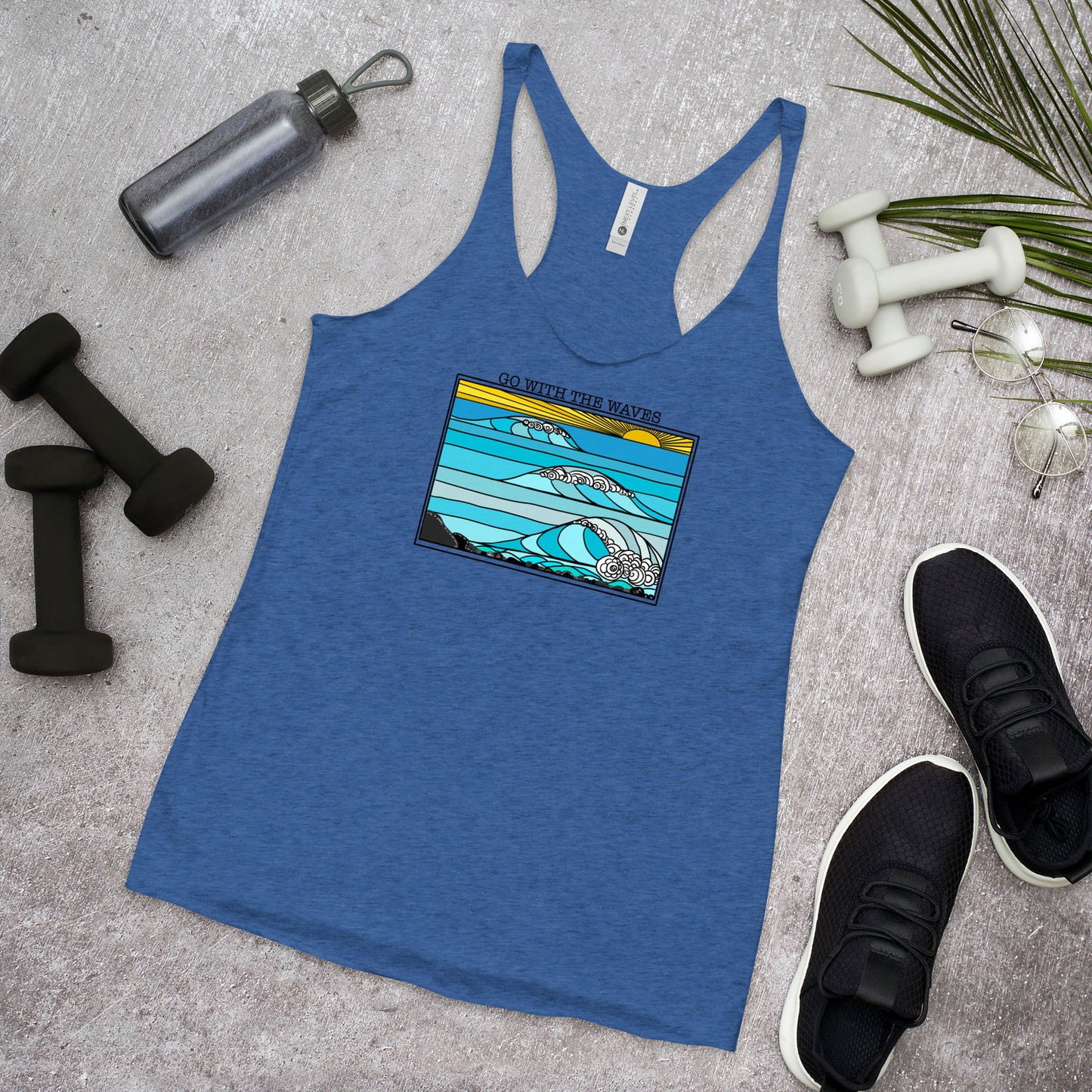 Go with the Waves Racerback Tank Top - Purposeful Dreamer