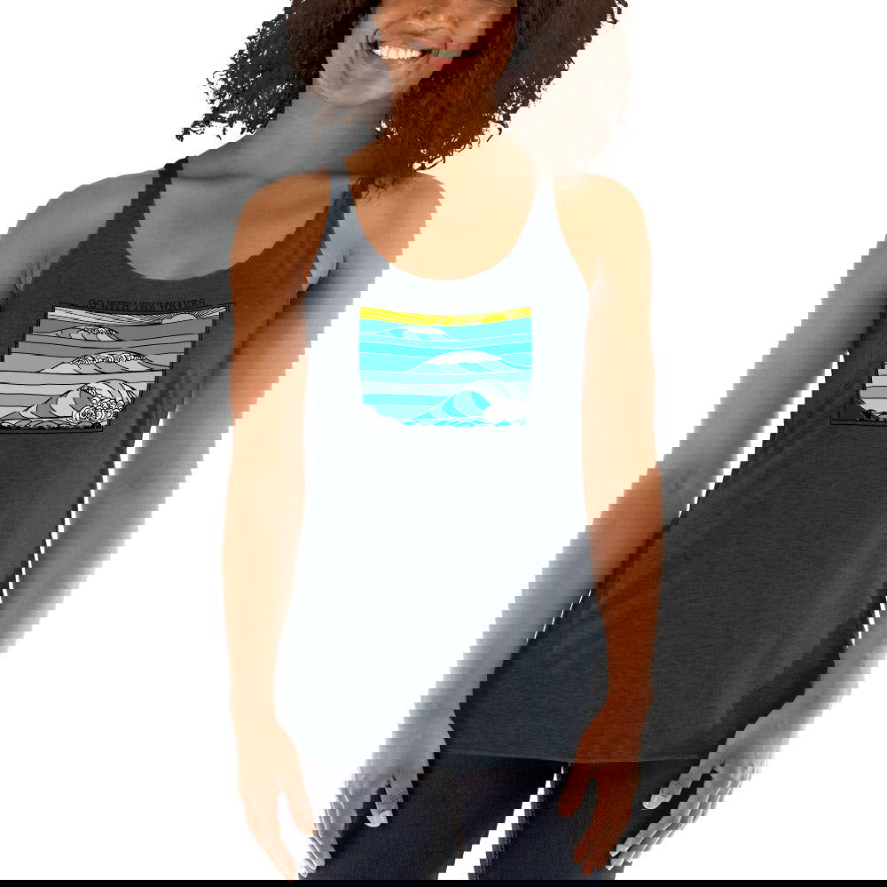 Go with the Waves Racerback Tank Top - Purposeful Dreamer