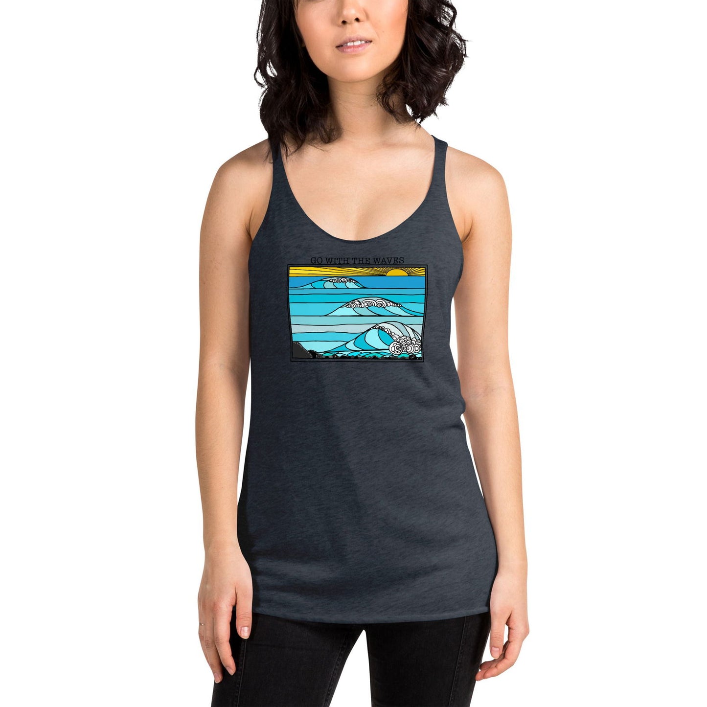 Go with the Waves Racerback Tank Top - Purposeful Dreamer