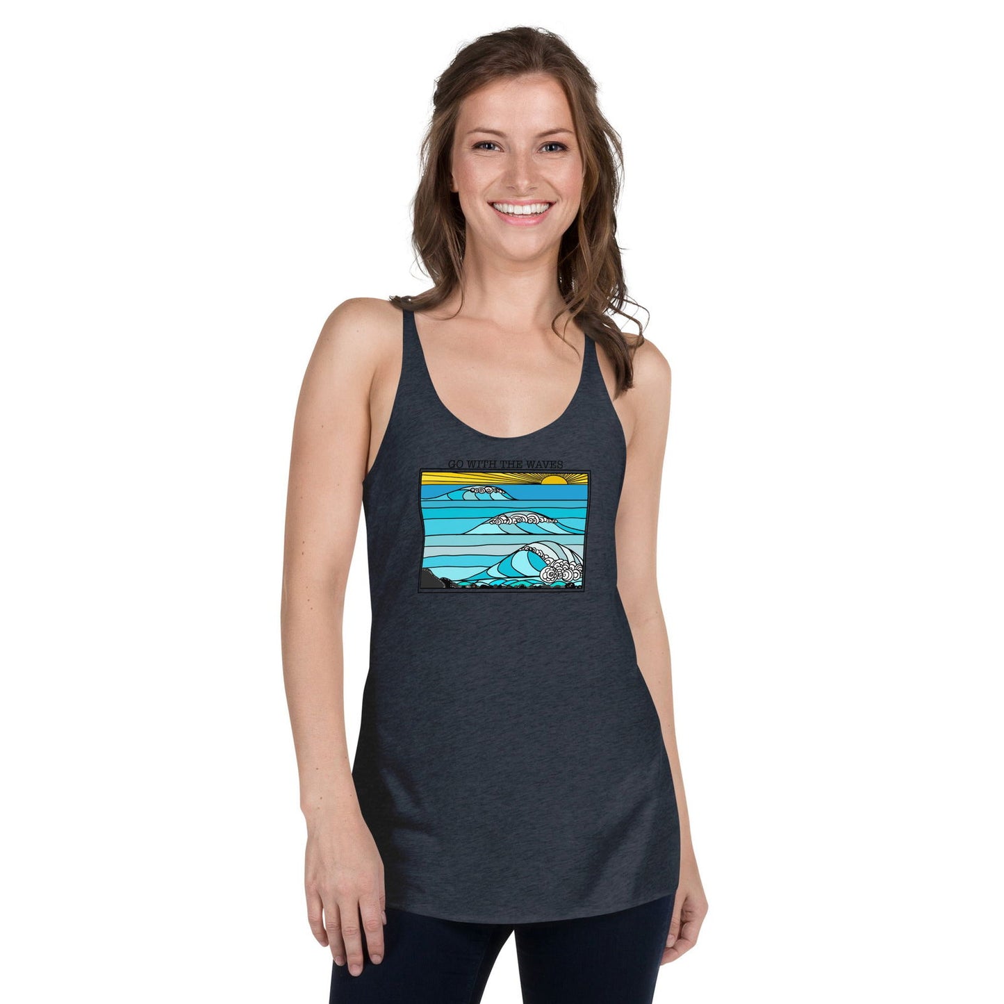 Go with the Waves Racerback Tank Top - Purposeful Dreamer