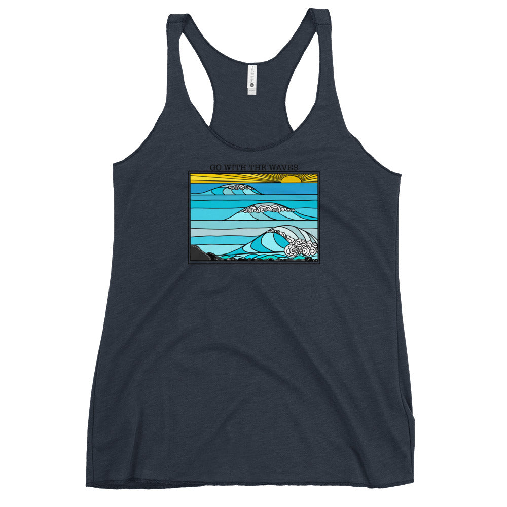 Go with the Waves Racerback Tank Top - Purposeful Dreamer