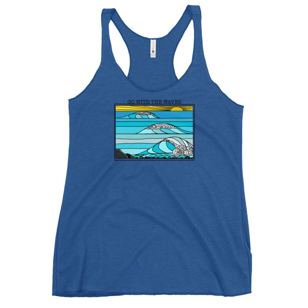 Go with the Waves Racerback Tank Top - Purposeful Dreamer