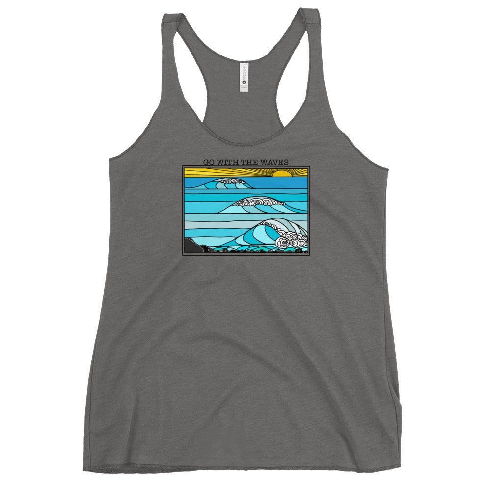Go with the Waves Racerback Tank Top - Purposeful Dreamer