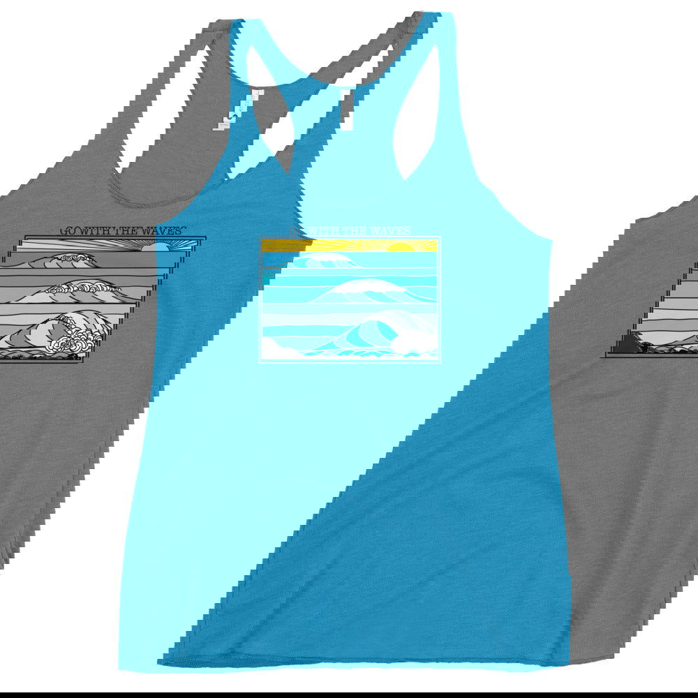 Go with the Waves Racerback Tank Top - Purposeful Dreamer