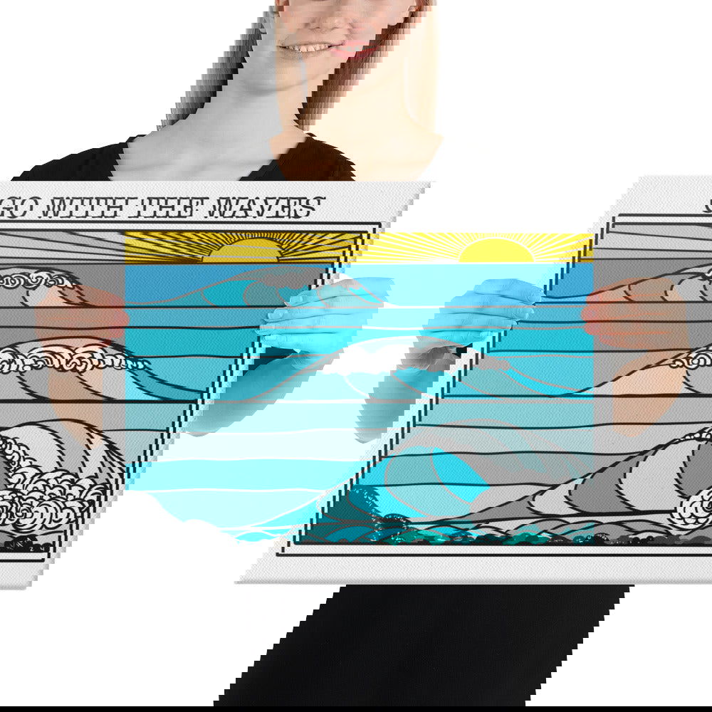 Go with the Waves Wall Art Canvas - Purposeful Dreamer