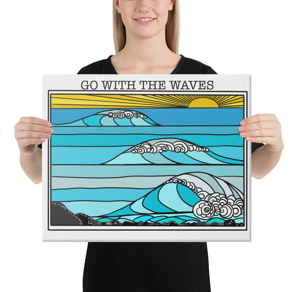 Go with the Waves Wall Art Canvas - Purposeful Dreamer