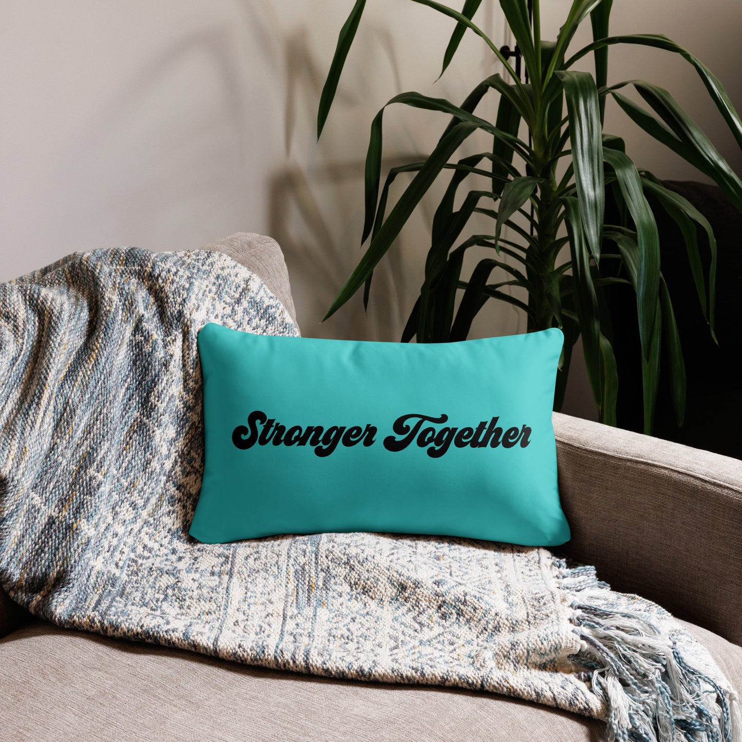 Stronger Together Throw Pillow – Purposeful Comfort with a Message