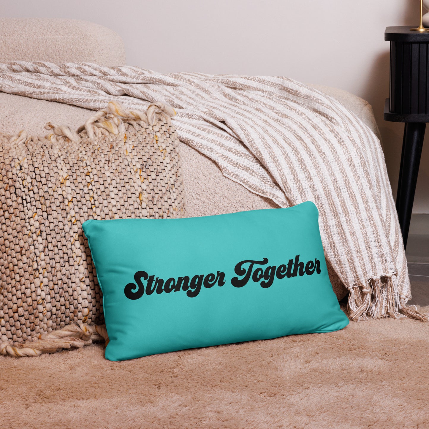 Stronger Together Throw Pillow – Purposeful Comfort with a Message