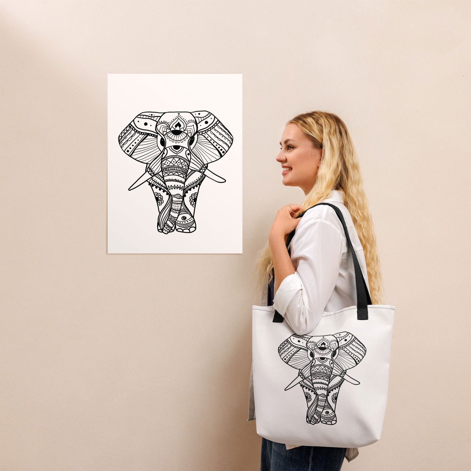 Boho Elephant Tote bag - Purposeful Dreamer 