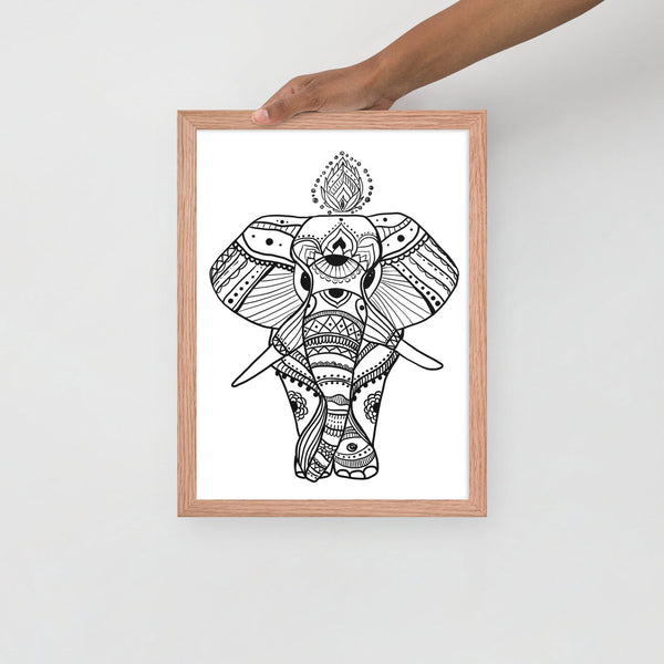 Boho Wise Elephant Framed Poster - Purposeful Dreamer 