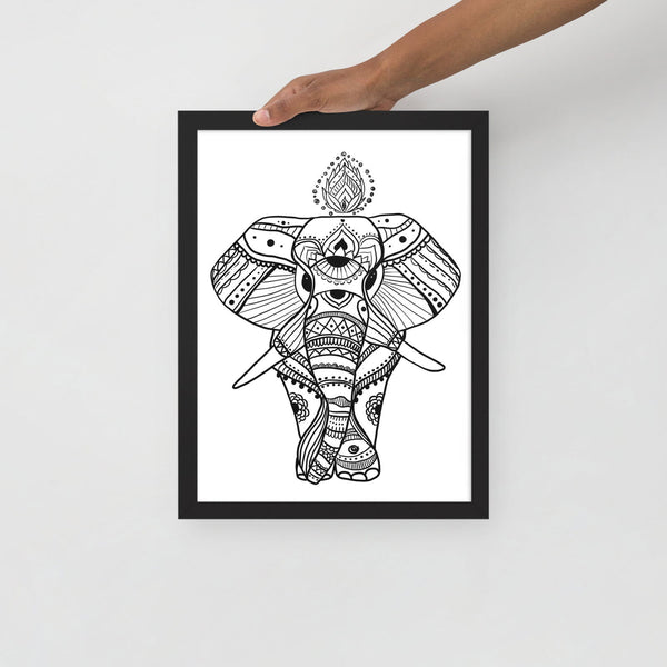 Boho Wise Elephant Framed Poster - Purposeful Dreamer 