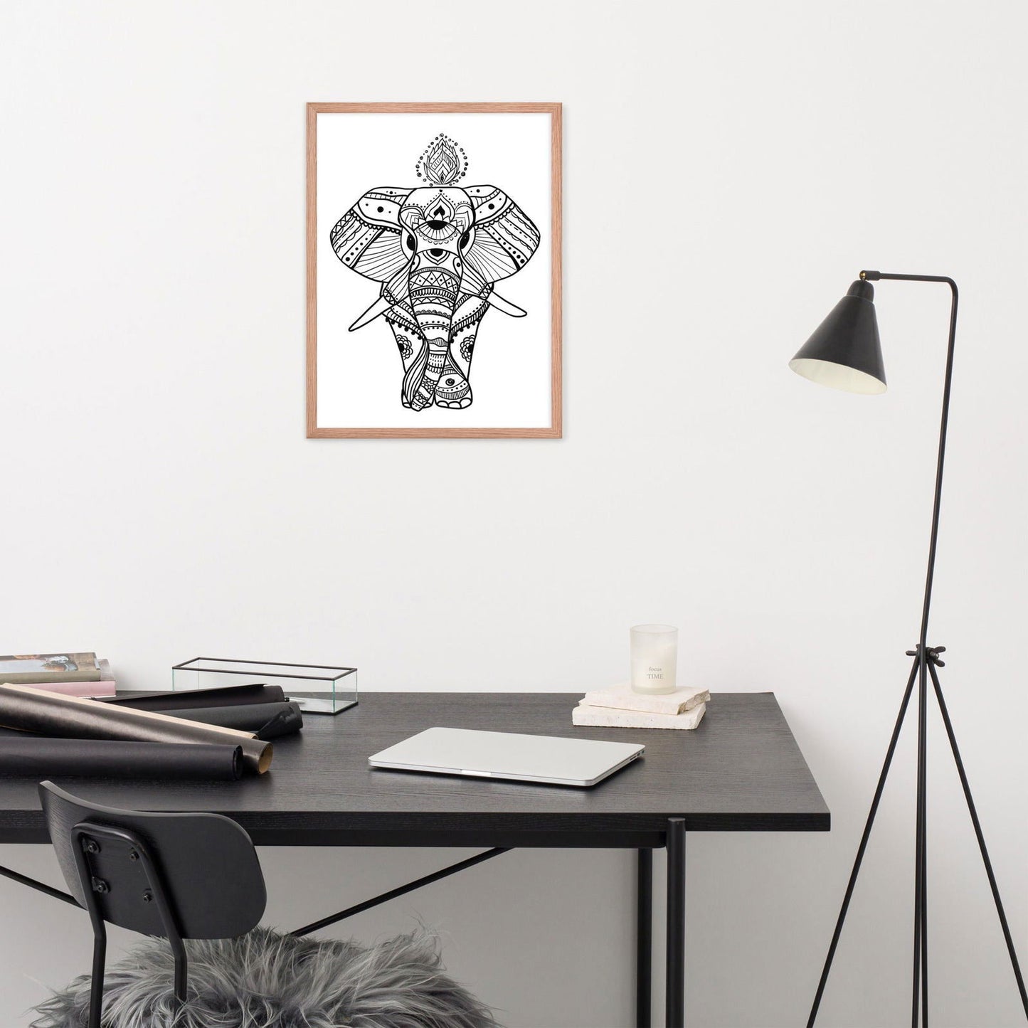 Boho Wise Elephant Framed Poster - Purposeful Dreamer 