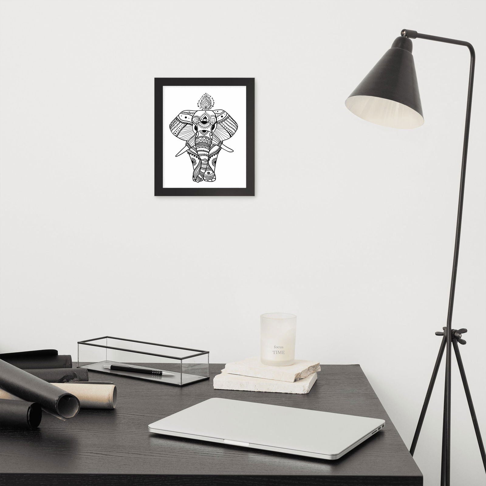 Boho Wise Elephant Framed Poster - Purposeful Dreamer 