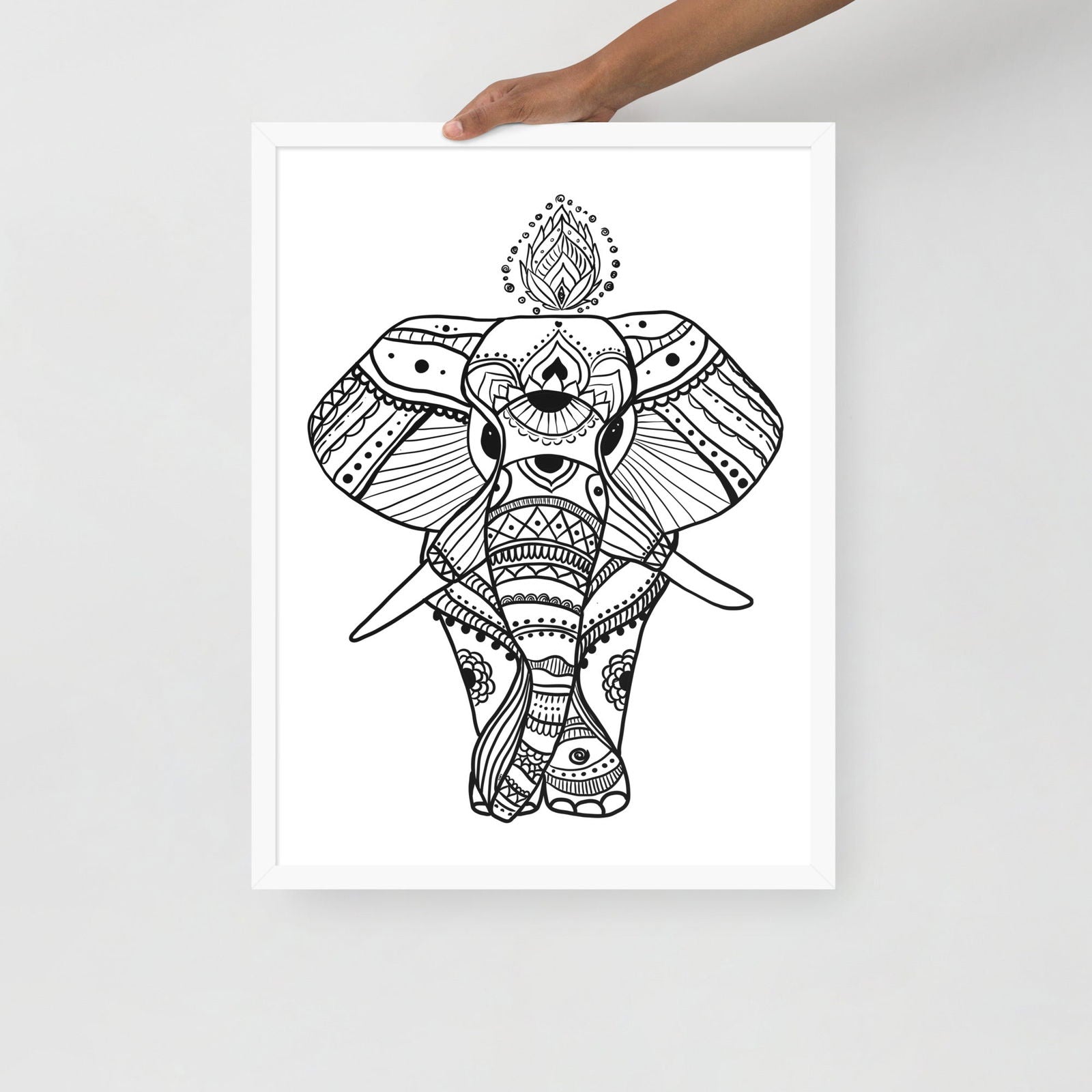 Boho Wise Elephant Framed Poster - Purposeful Dreamer 