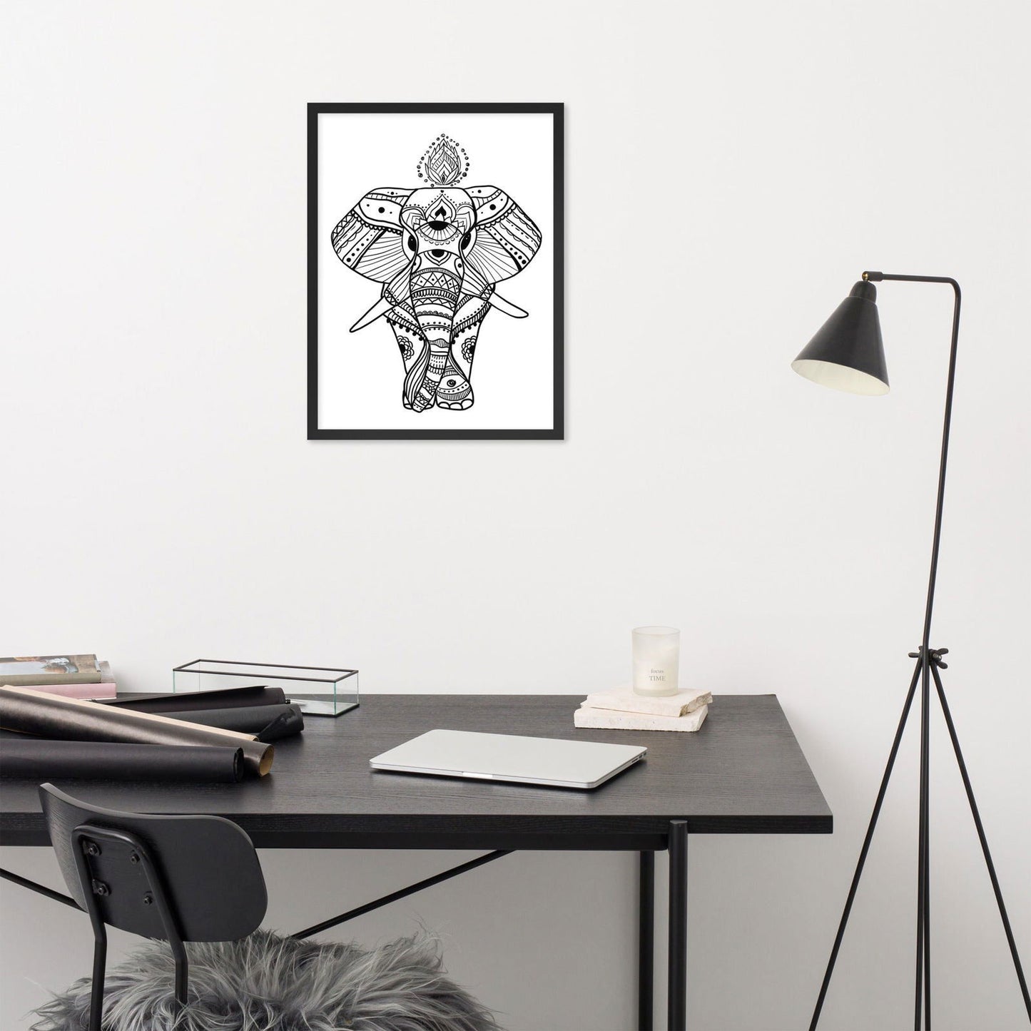 Boho Wise Elephant Framed Poster - Purposeful Dreamer 