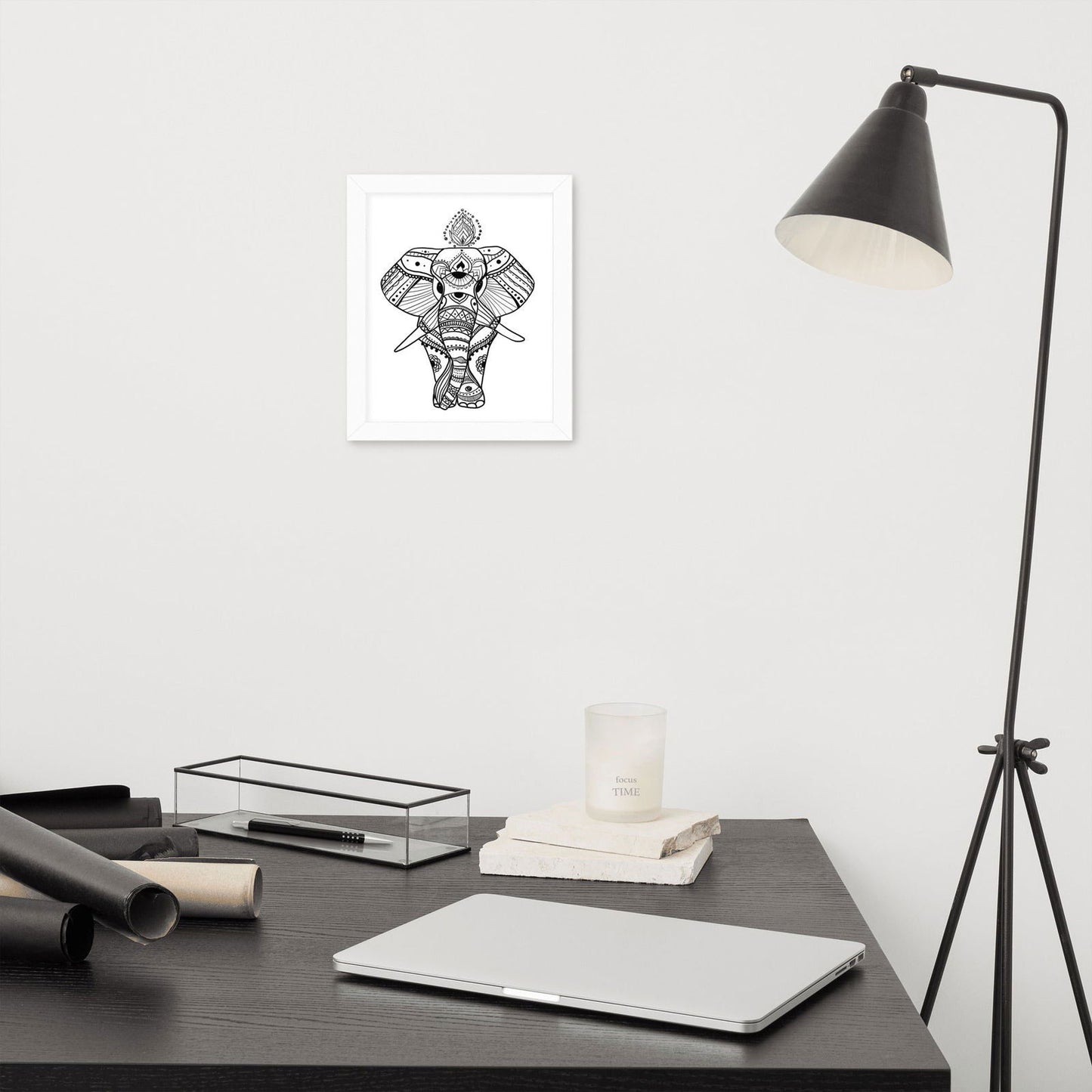Boho Wise Elephant Framed Poster - Purposeful Dreamer 