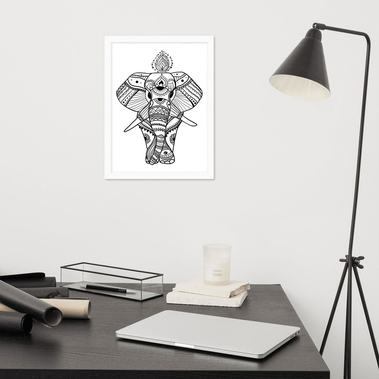 Boho Wise Elephant Framed Poster - Purposeful Dreamer 