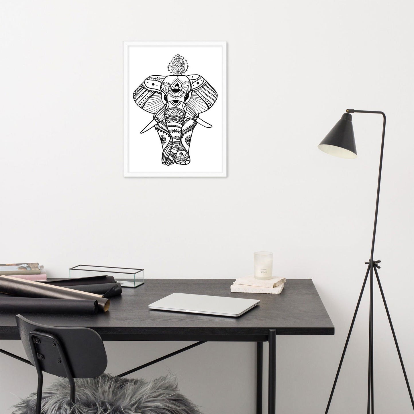 Boho Wise Elephant Framed Poster - Purposeful Dreamer 
