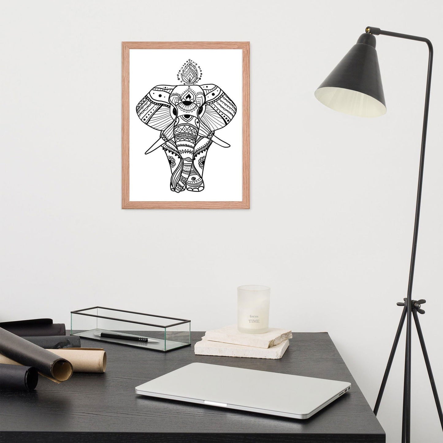 Boho Wise Elephant Framed Poster - Purposeful Dreamer 
