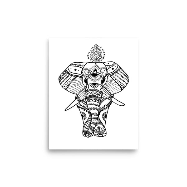 Boho Wise Elephant Poster Print - Purposeful Dreamer 