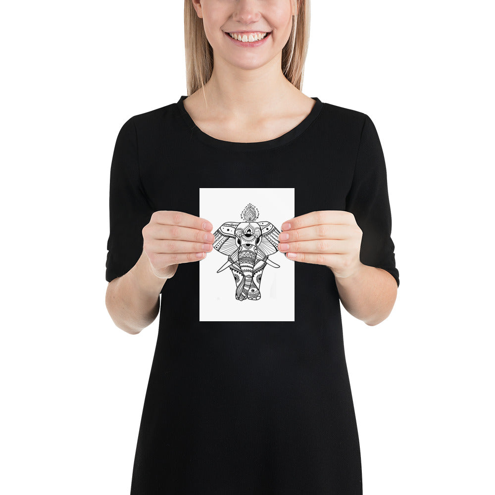 Boho Wise Elephant Poster Print - Purposeful Dreamer 