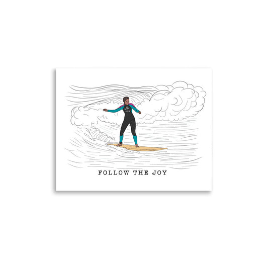 Follow the Joy Surfer Girl Art Print - Purposeful Dreamer 