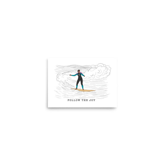 Follow the Joy Surfer Girl Art Print - Purposeful Dreamer 