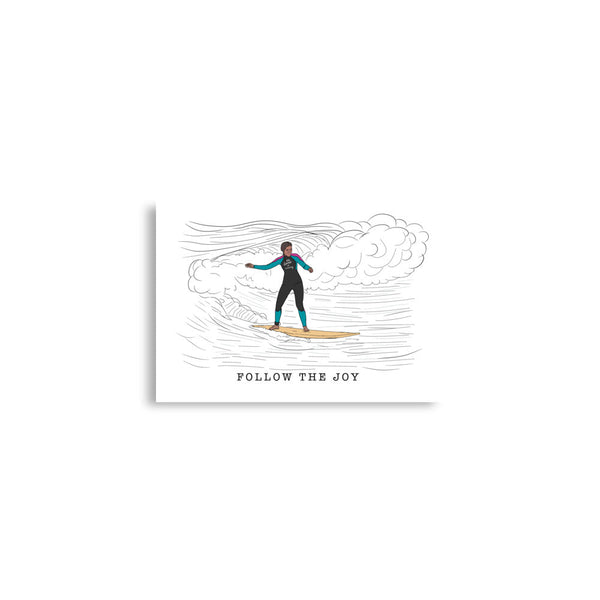 Follow the Joy Surfer Girl Art Print - Purposeful Dreamer 