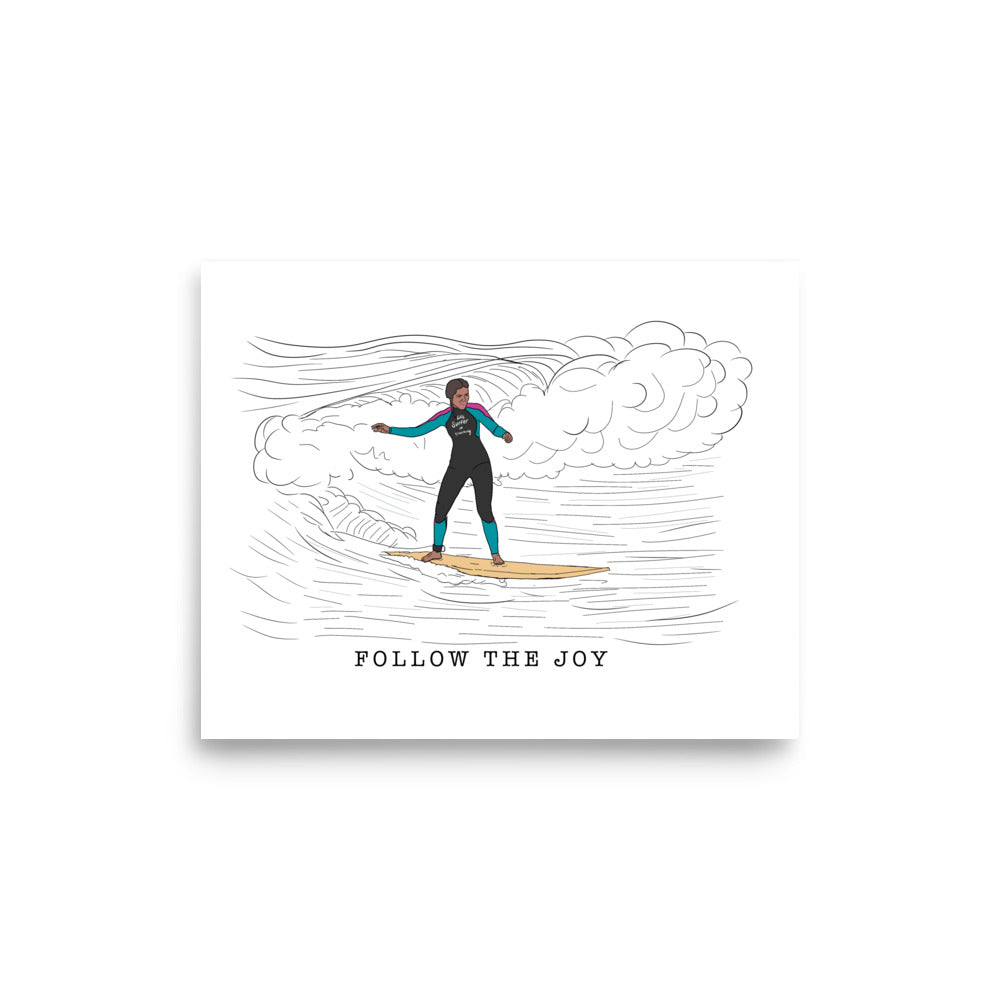Follow the Joy Surfing Poster - Purposeful Dreamer 
