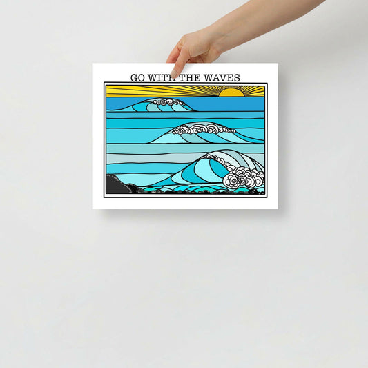 Go with the Waves Art Print - Purposeful Dreamer 