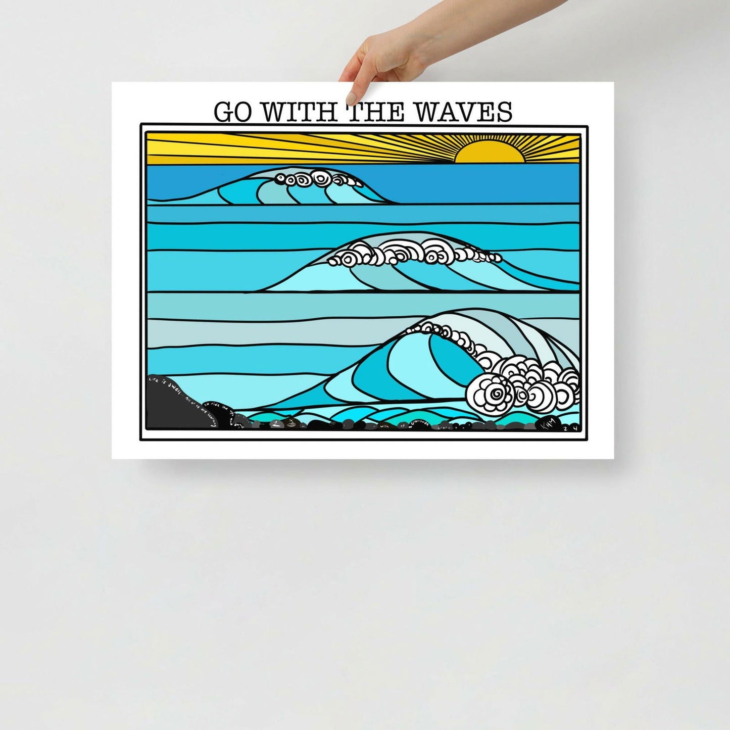 Go with the Waves Art Print - Purposeful Dreamer 