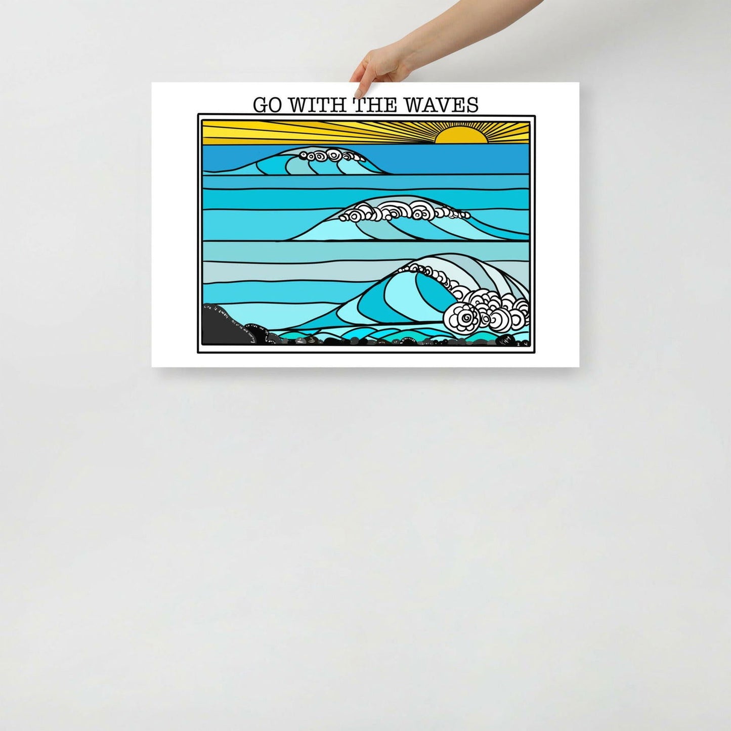 Go with the Waves Art Print - Purposeful Dreamer 