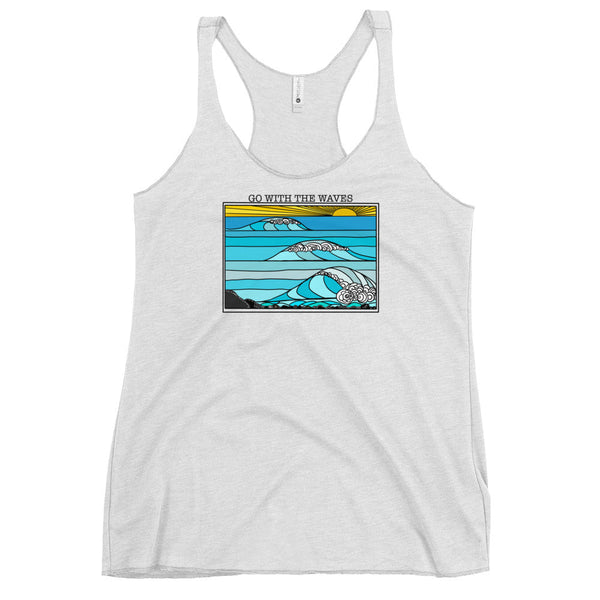 Go with the Waves Racerback Tank Top - Purposeful Dreamer 