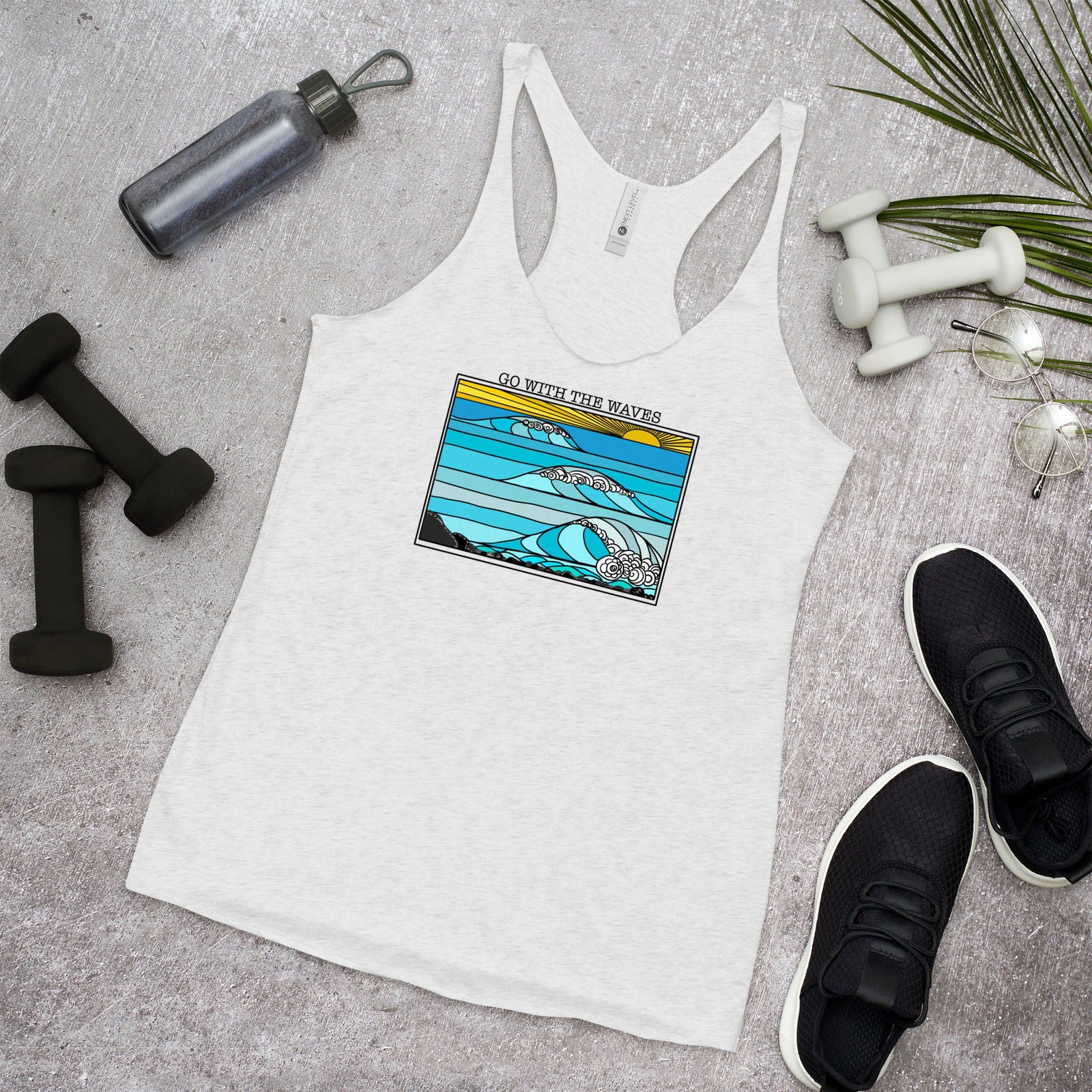 Go with the Waves Racerback Tank Top - Purposeful Dreamer 