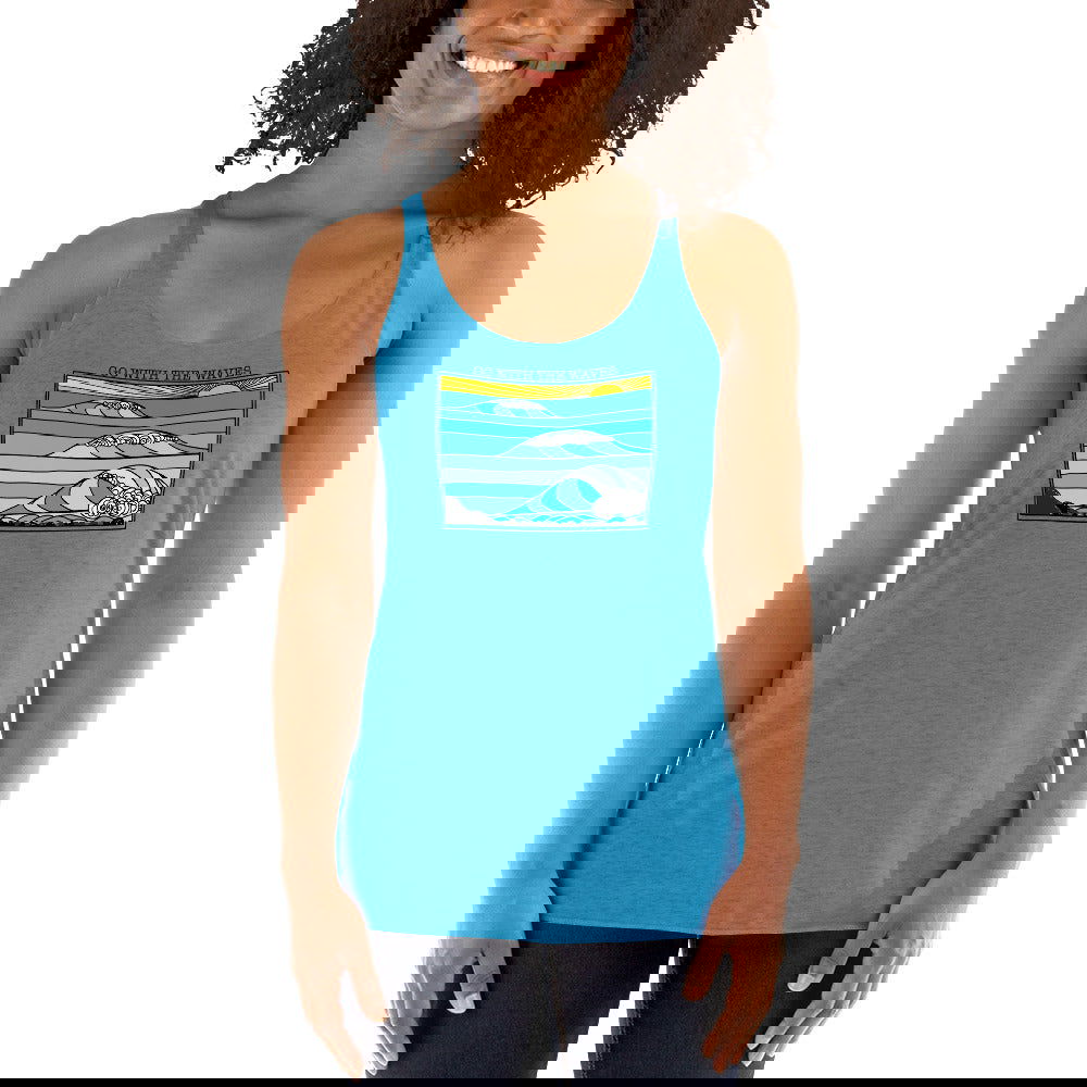 Go with the Waves Racerback Tank Top - Purposeful Dreamer 