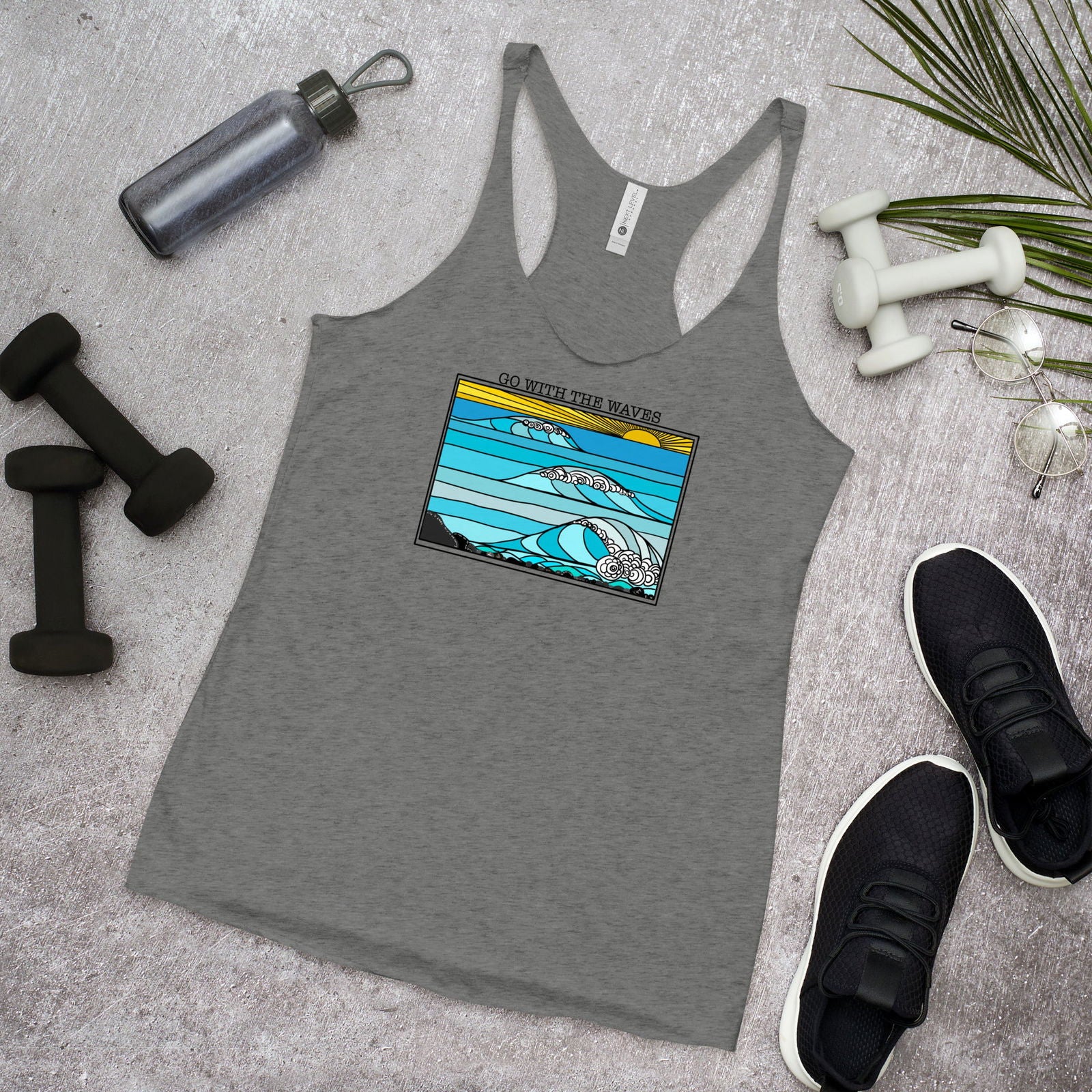 Go with the Waves Racerback Tank Top - Purposeful Dreamer 