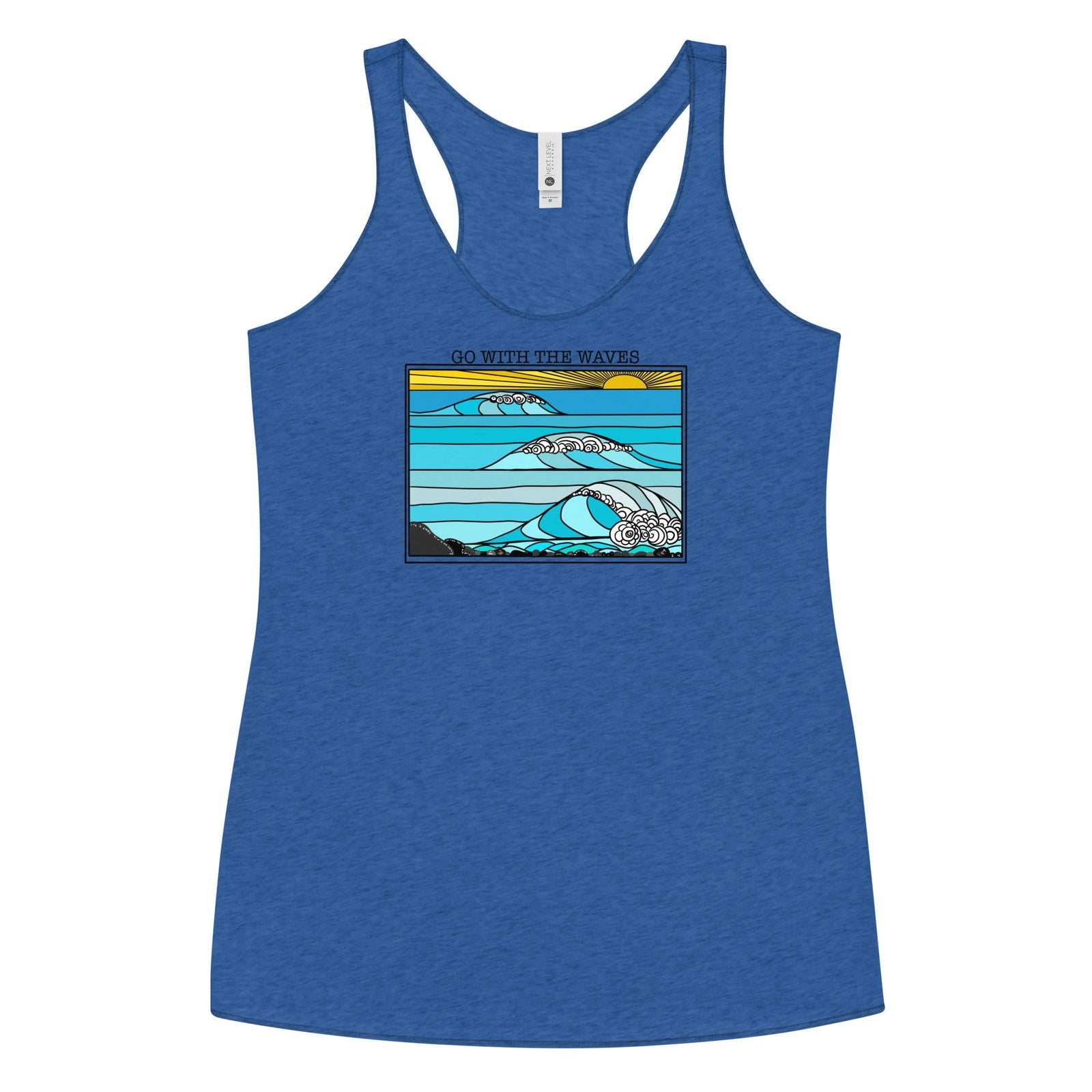 Go with the Waves Racerback Tank Top - Purposeful Dreamer 